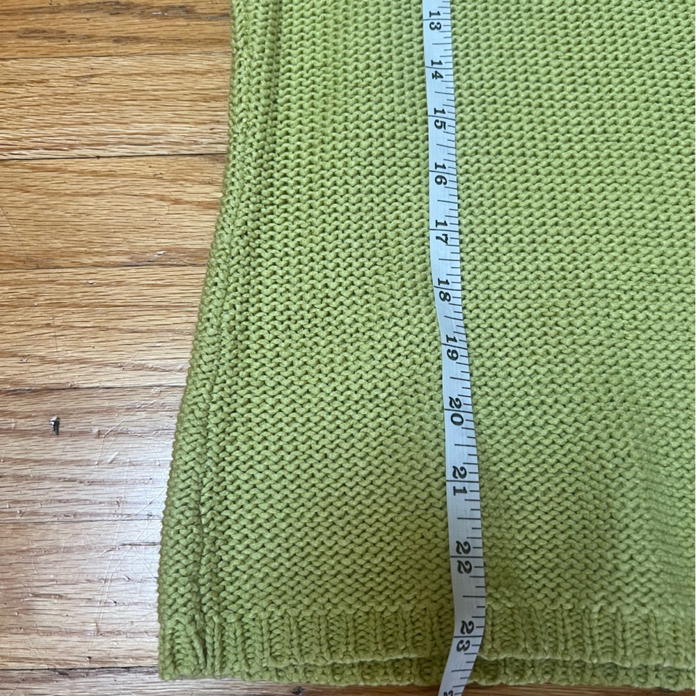 Sigrid Olsen Women L Crochet Short Sleeve Sweater Lime Green Cotton - Picture 5 of 6